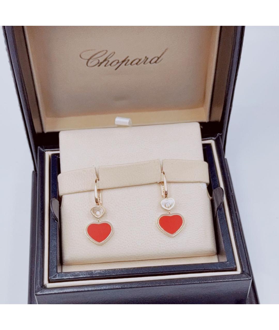 CHOPARD Красные серьги из розового золота, фото 2