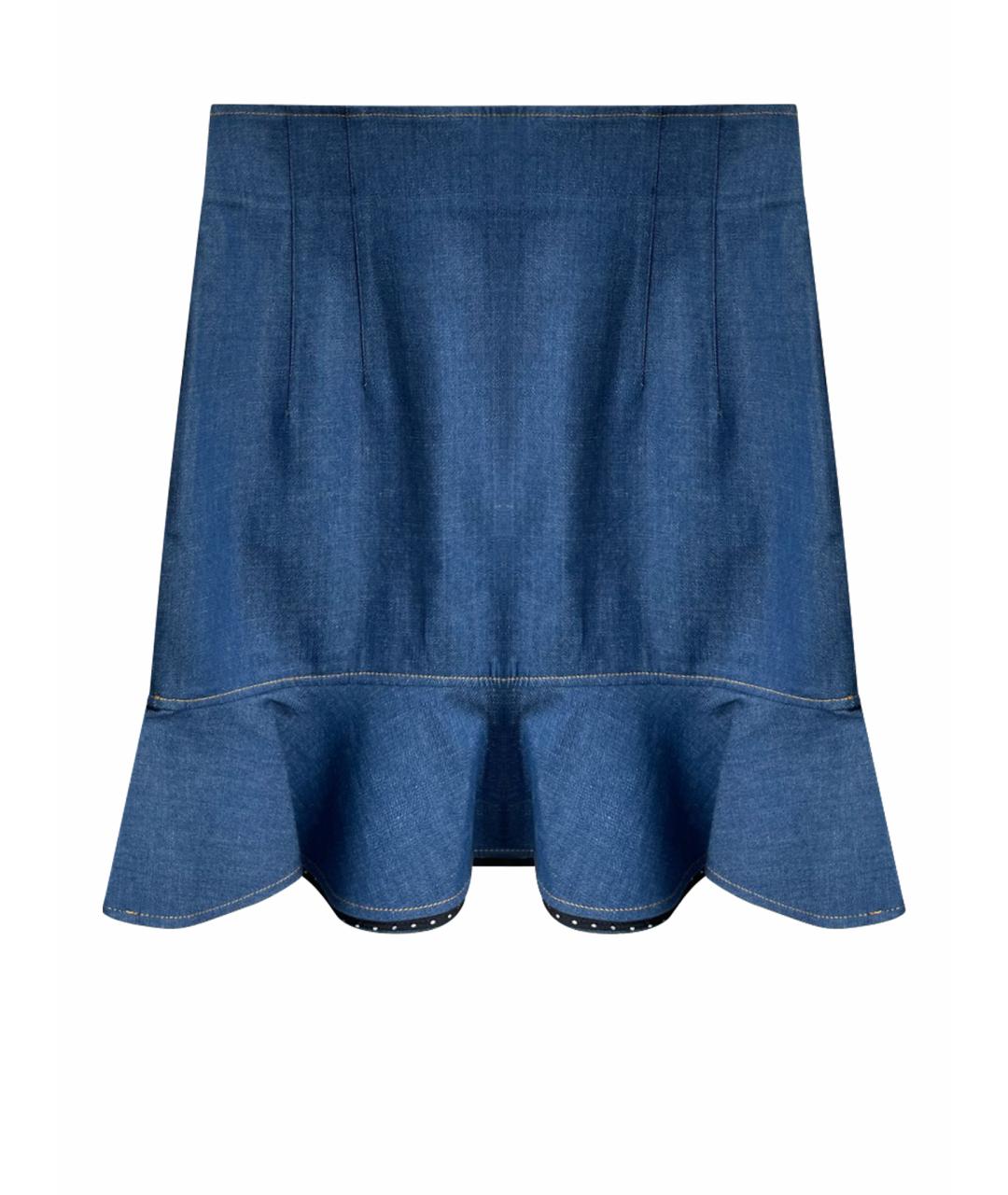 DOLCE&GABBANA Синяя хлопковая юбка миди, фото 1