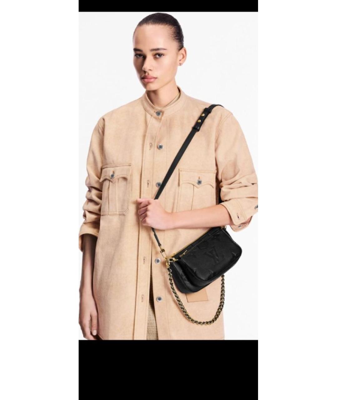 LOUIS VUITTON Черная кожаная сумка через плечо, фото 6