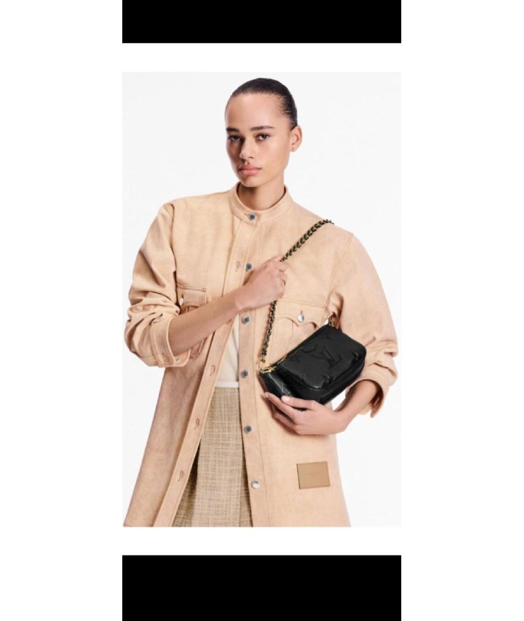 LOUIS VUITTON Черная кожаная сумка через плечо, фото 5