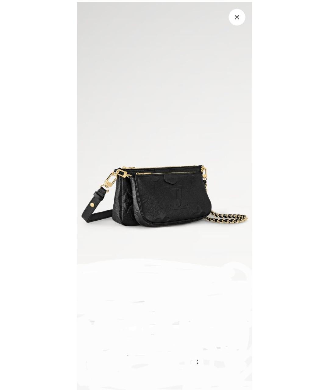 LOUIS VUITTON Черная кожаная сумка через плечо, фото 8