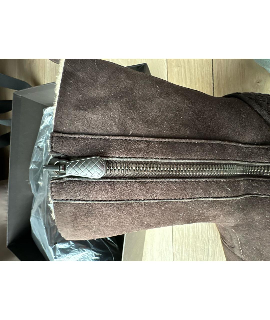 BOTTEGA VENETA Коричневые замшевые ботинки, фото 7