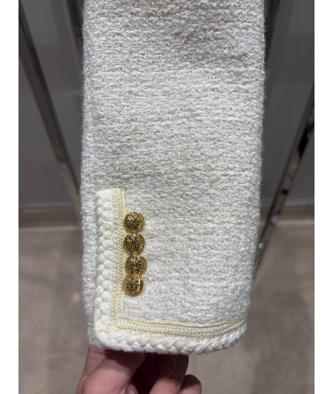 CELINE Бежевый твидовый жакет/пиджак, фото 6