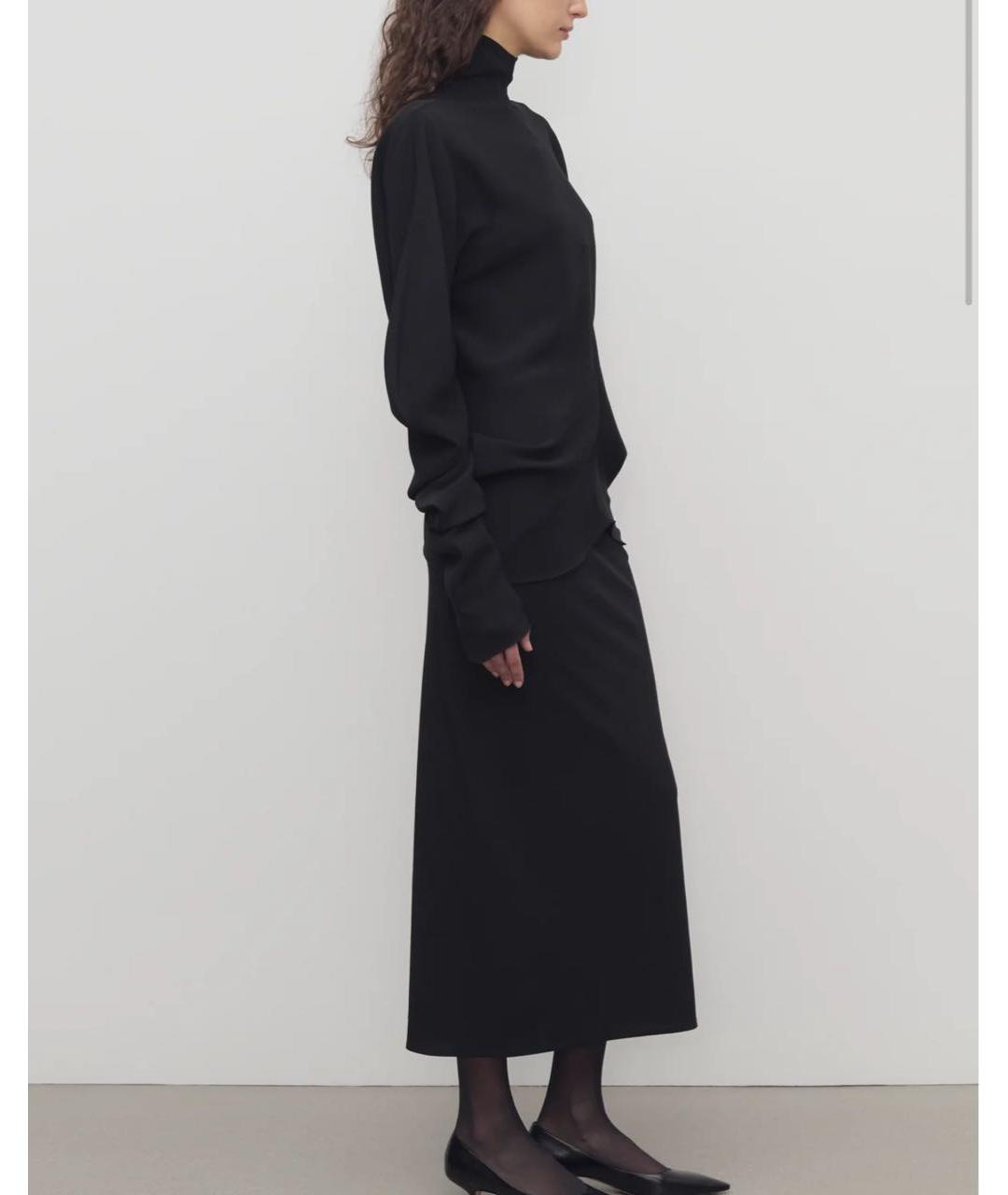 THE ROW Черная шелковая юбка макси, фото 3