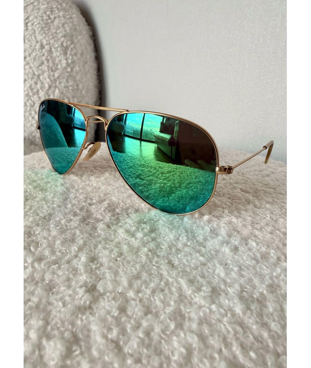 RAY BAN Зеленые металлические солнцезащитные очки, фото 2