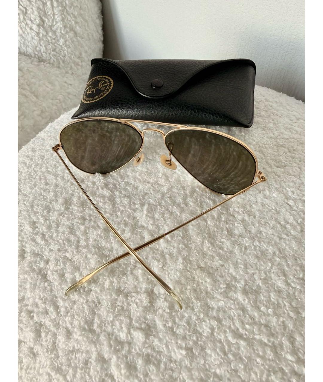 RAY BAN Зеленые металлические солнцезащитные очки, фото 3