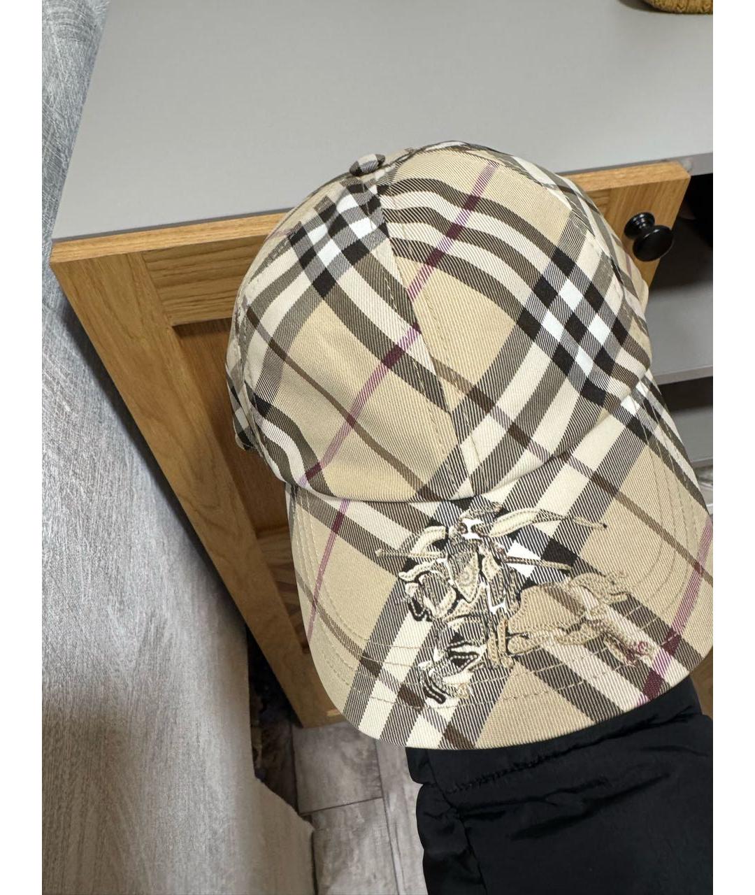 BURBERRY Бежевая хлопковая кепка/бейсболка, фото 2