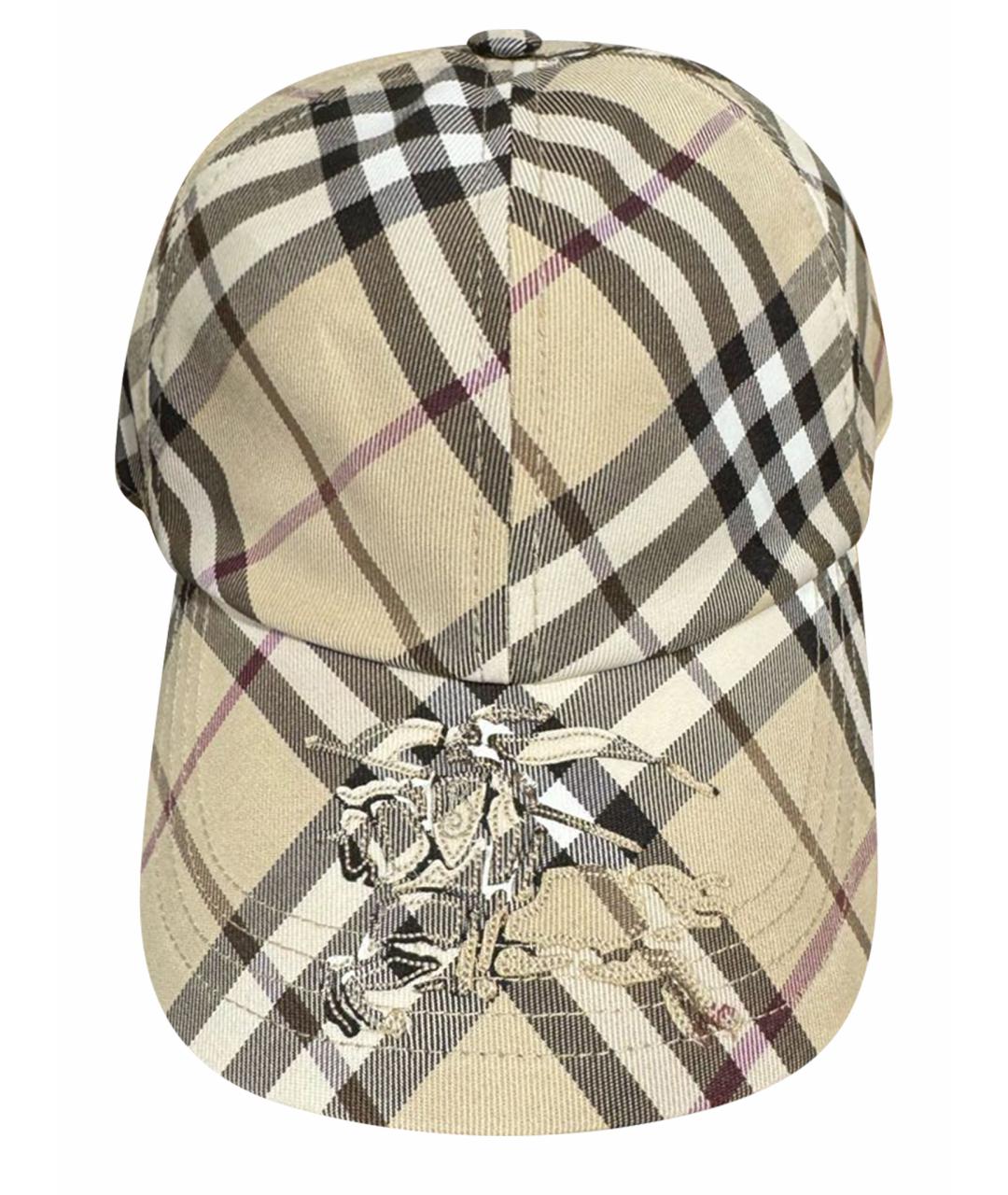BURBERRY Бежевая хлопковая кепка/бейсболка, фото 1