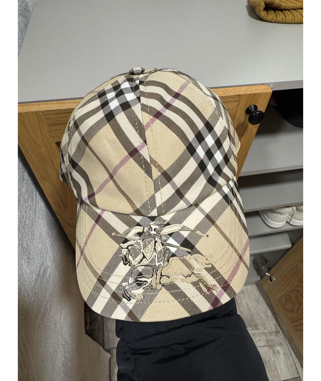 BURBERRY Бежевая хлопковая кепка/бейсболка, фото 4