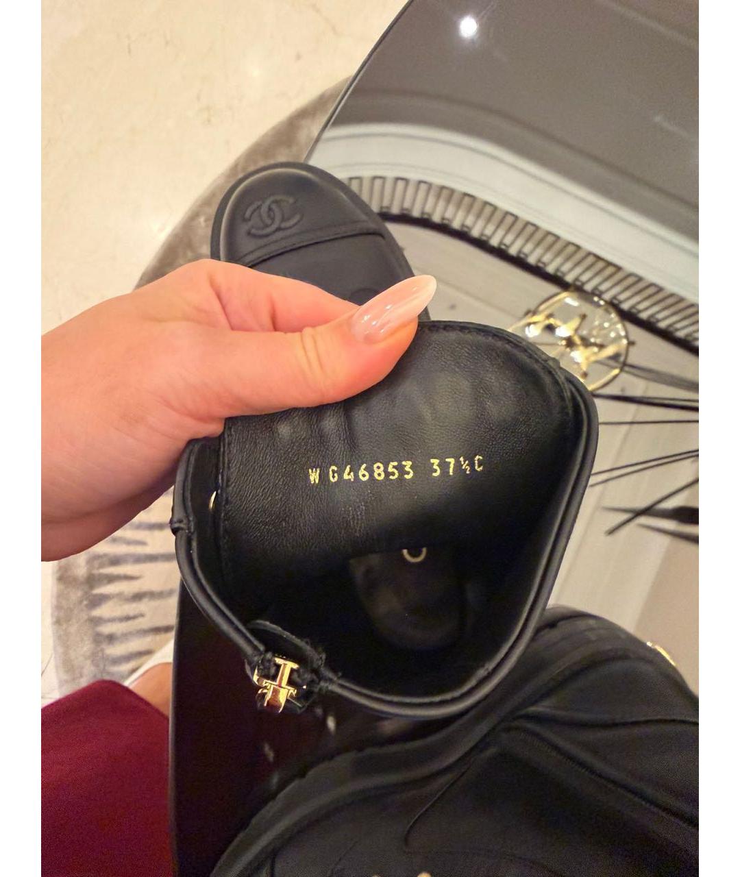 CHANEL Черные кожаные ботинки, фото 5