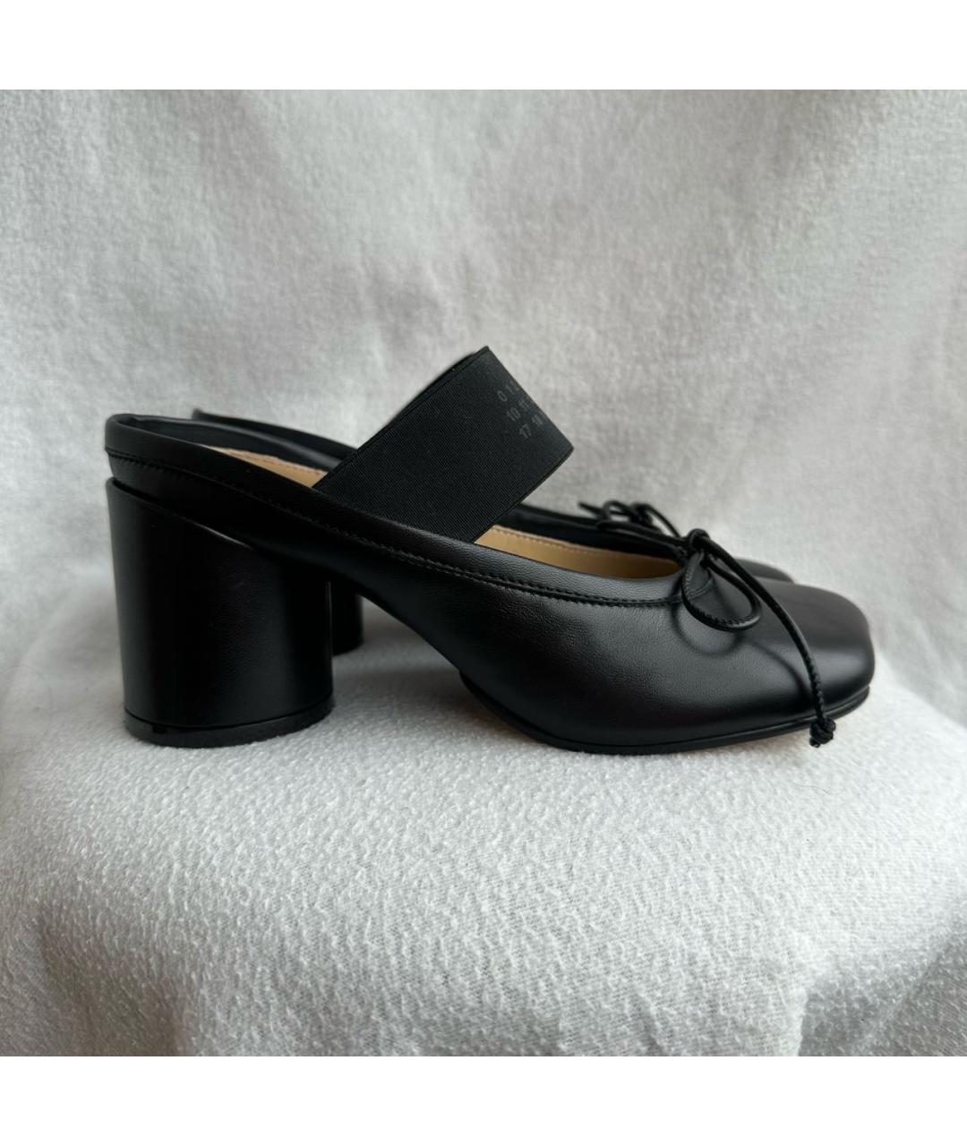 MM6 MAISON MARGIELA Черные кожаные мюли, фото 8