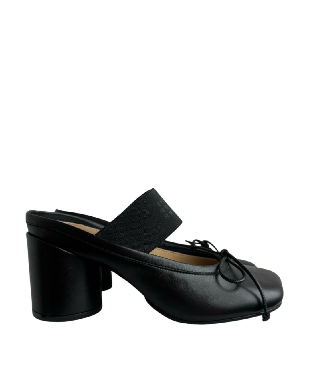 MM6 MAISON MARGIELA Черные кожаные мюли, фото 1