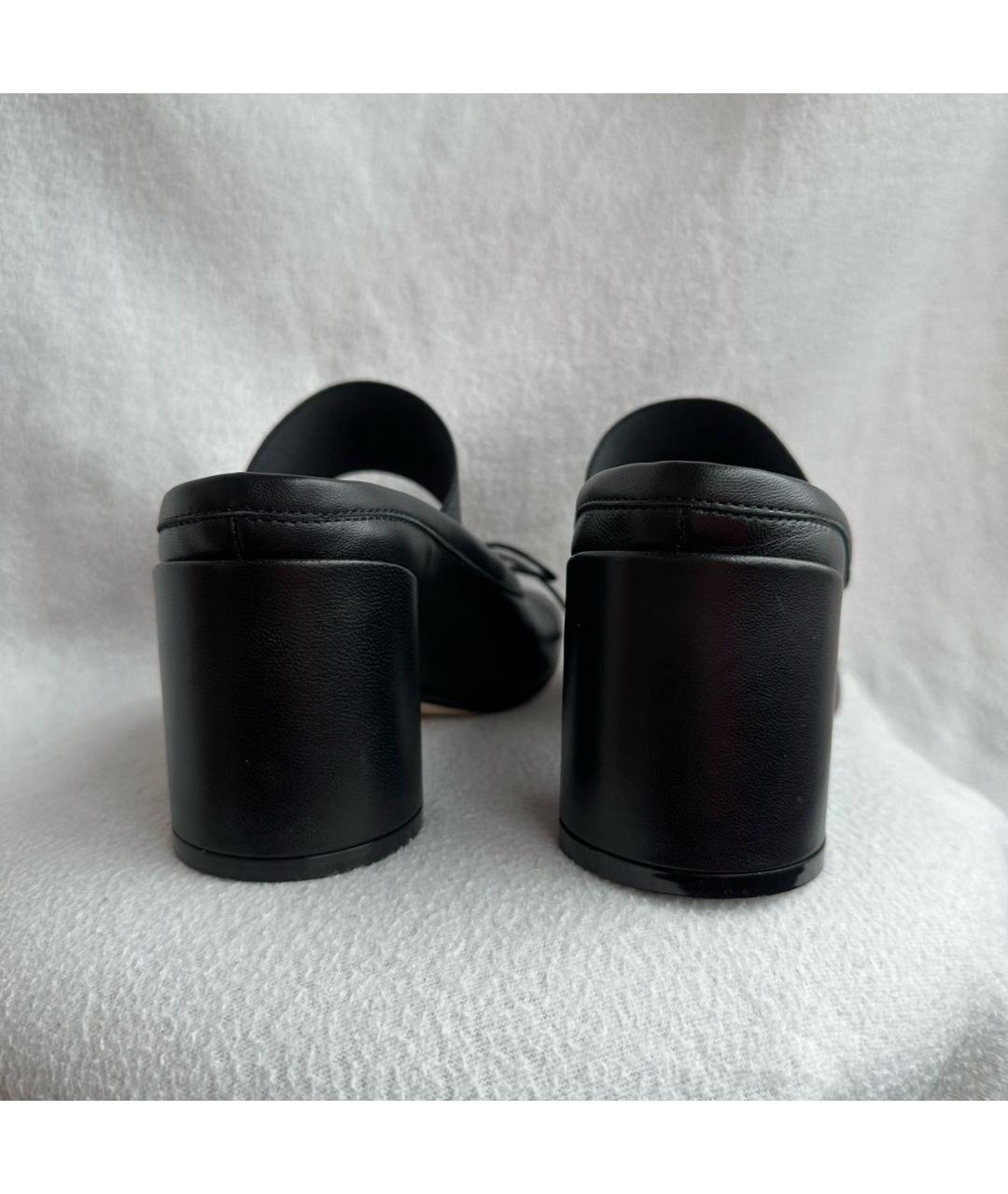 MM6 MAISON MARGIELA Черные кожаные мюли, фото 4