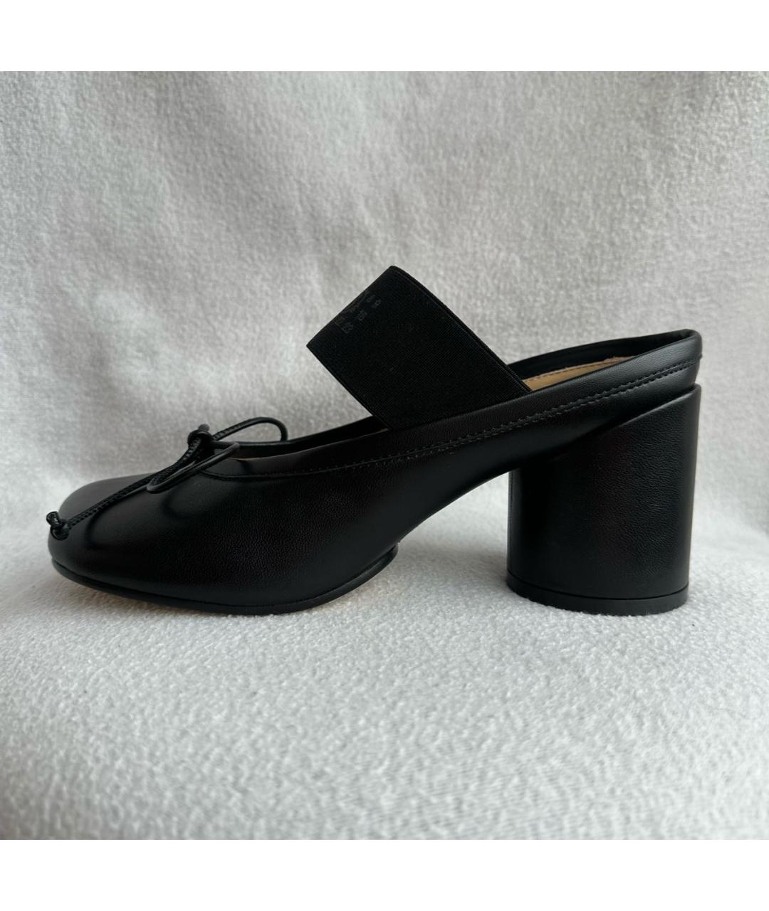 MM6 MAISON MARGIELA Черные кожаные мюли, фото 6