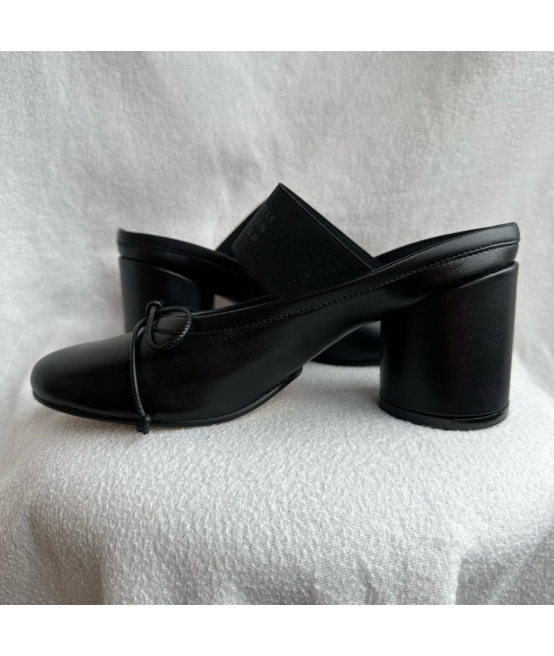 MM6 MAISON MARGIELA Черные кожаные мюли, фото 5