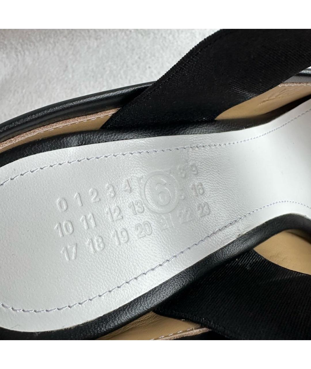 MM6 MAISON MARGIELA Черные кожаные мюли, фото 3