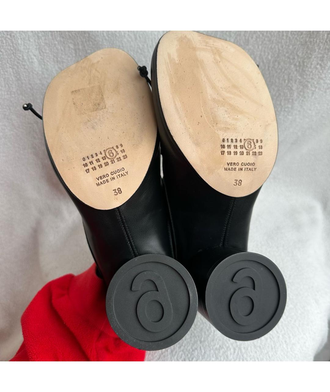 MM6 MAISON MARGIELA Черные кожаные мюли, фото 7