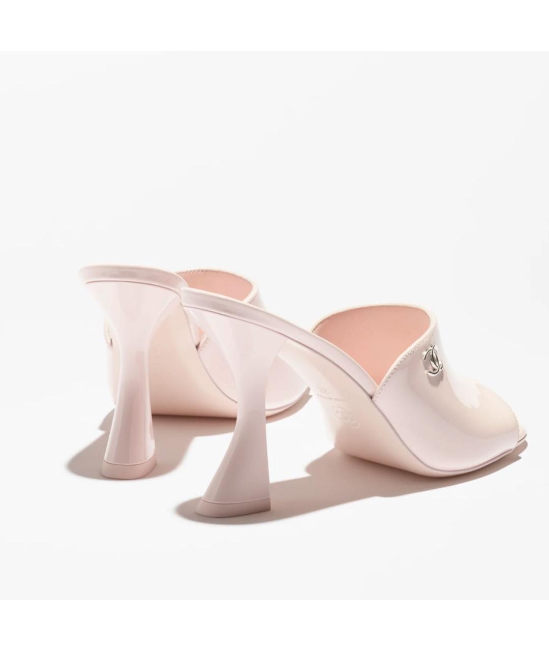 CHANEL Розовые мюли из лакированной кожи, фото 4
