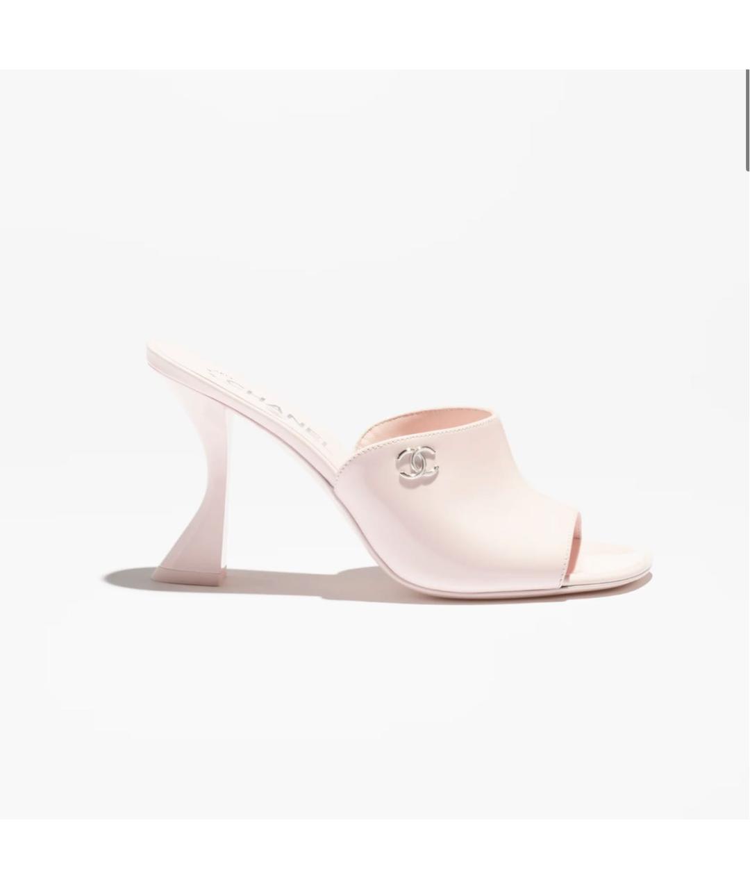 CHANEL Розовые мюли из лакированной кожи, фото 6