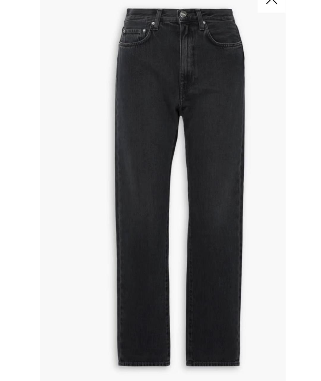 TOTEME Антрацитовые хлопковые прямые джинсы, фото 1