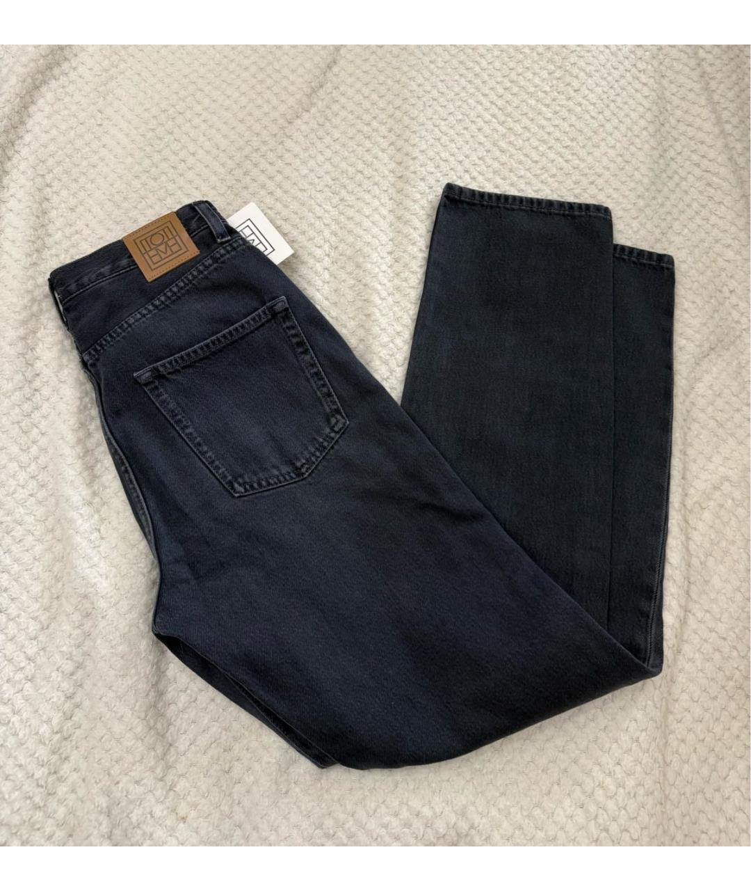 TOTEME Антрацитовые хлопковые прямые джинсы, фото 6