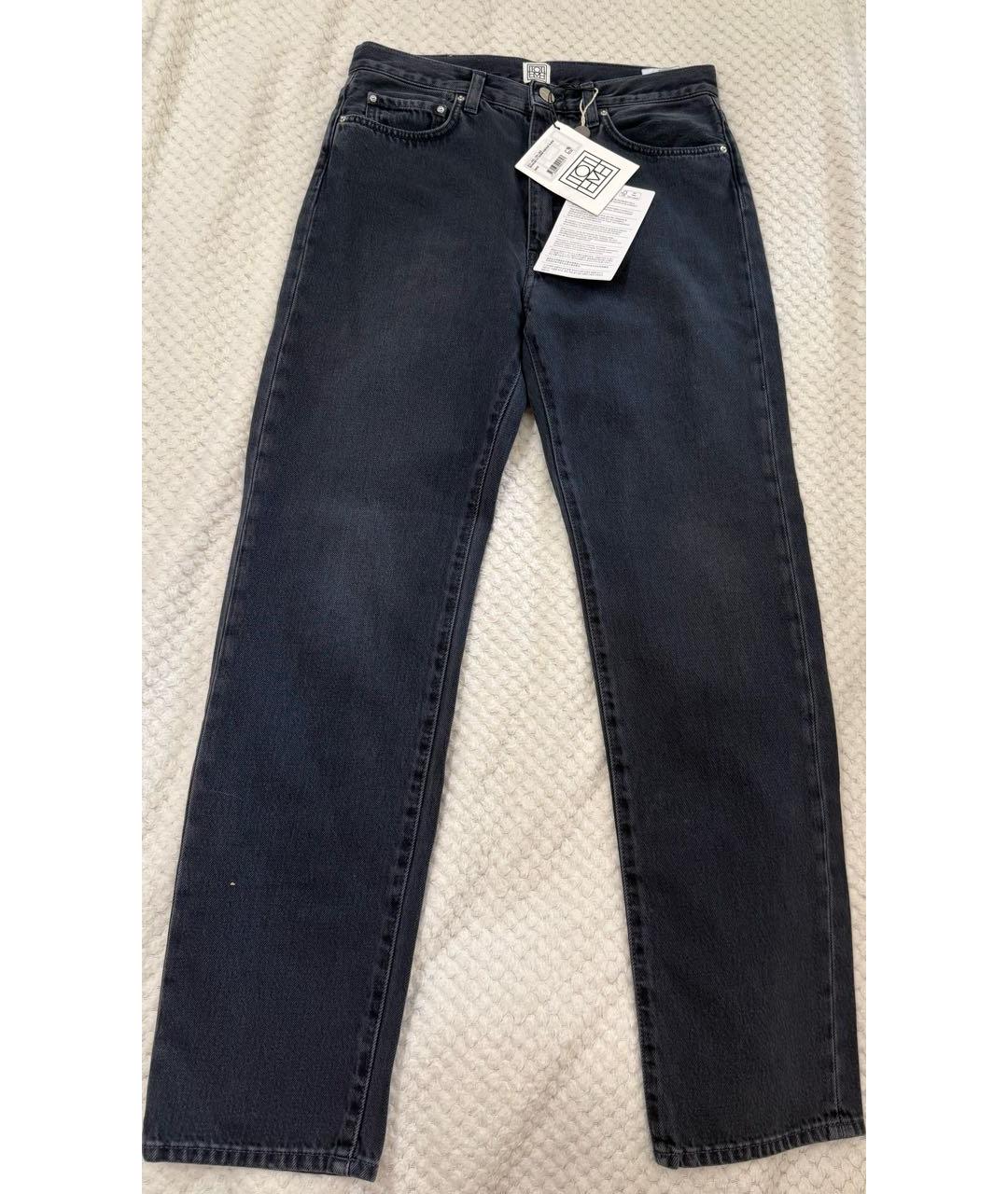 TOTEME Антрацитовые хлопковые прямые джинсы, фото 2