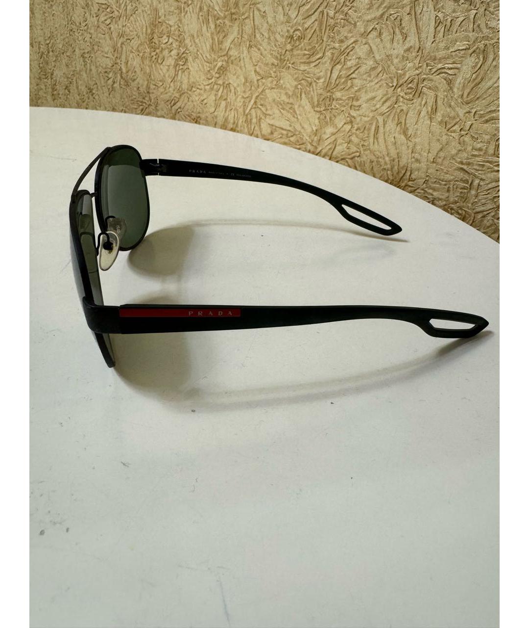 PRADA Черные металлические солнцезащитные очки, фото 4