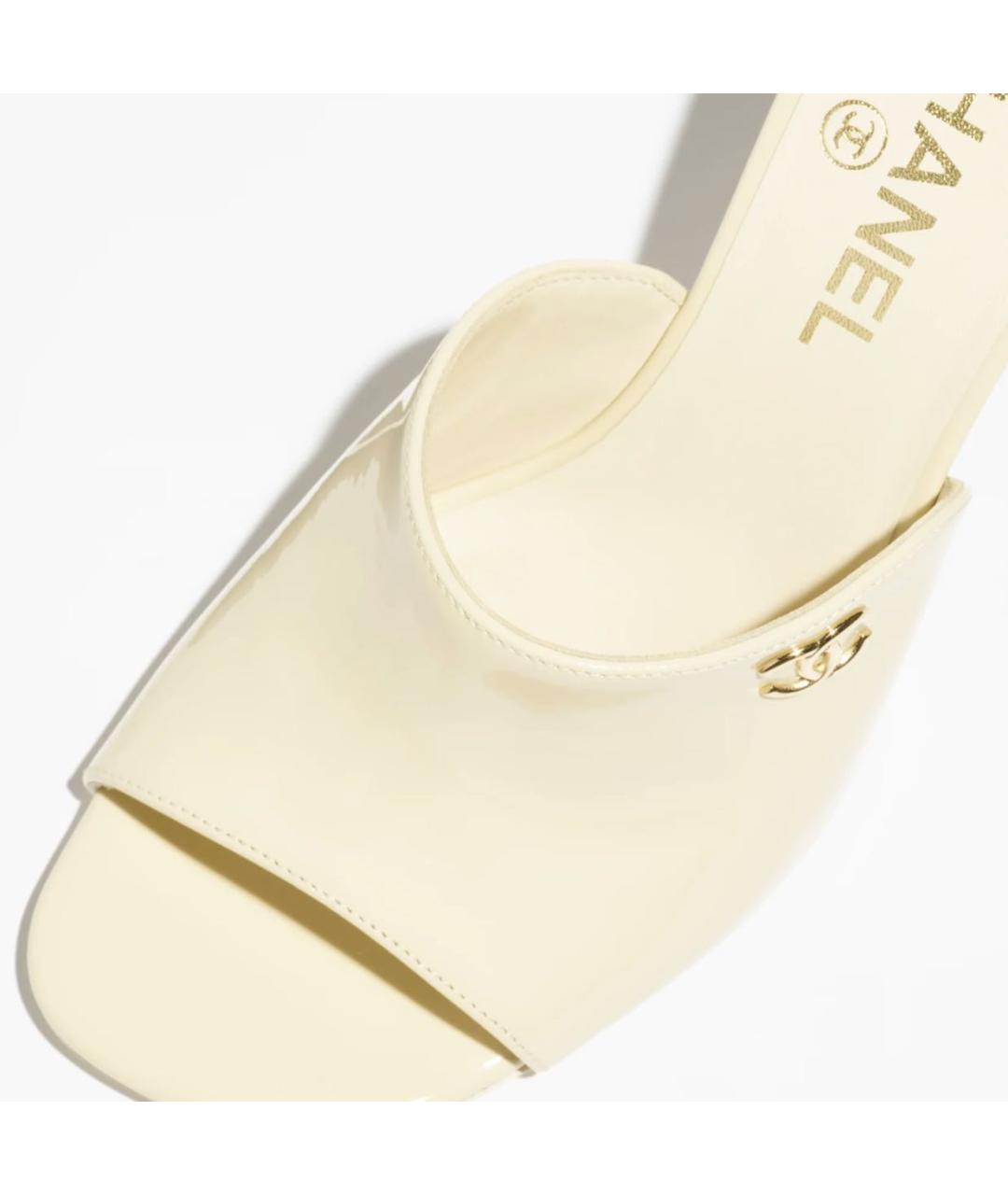 CHANEL Желтые мюли из лакированной кожи, фото 5