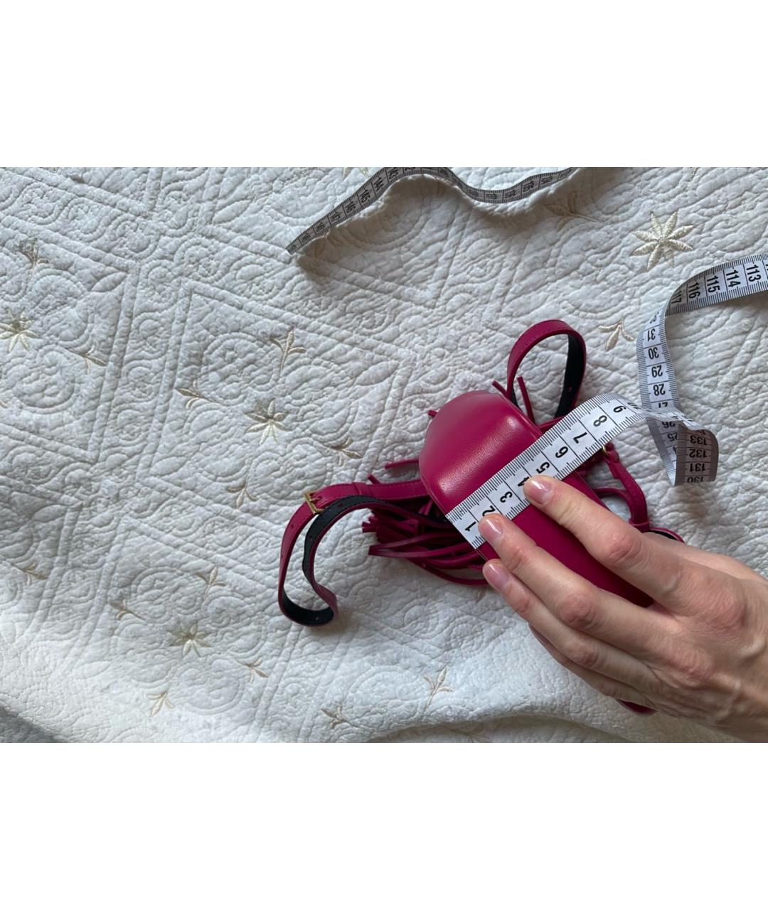 SAINT LAURENT Фуксия кожаная поясная сумка, фото 8