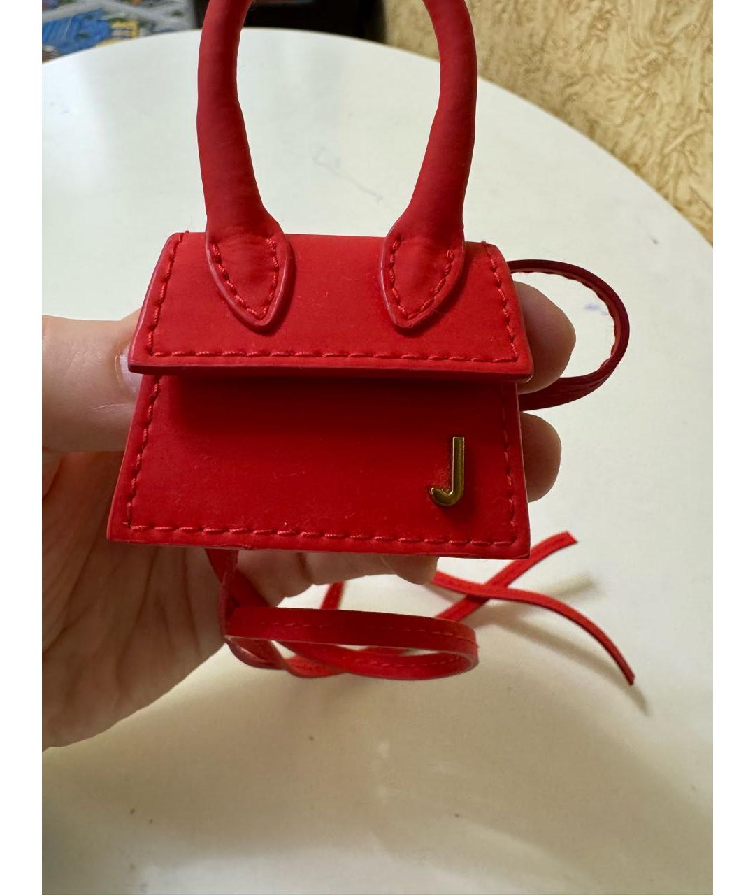 JACQUEMUS Розовая кожаная сумка с короткими ручками, фото 3