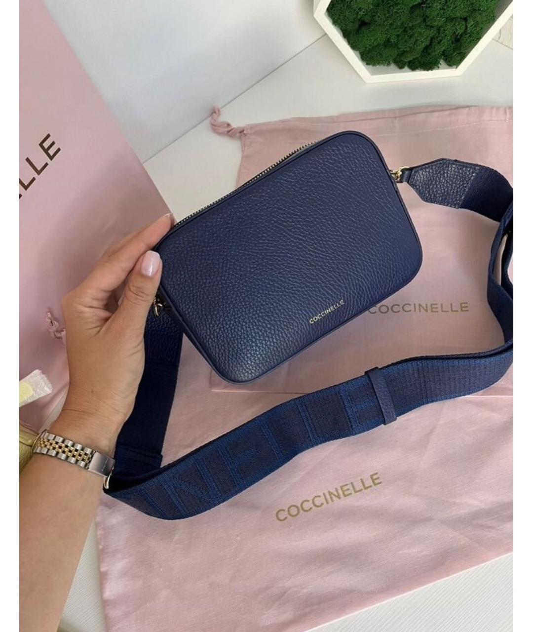 COCCINELLE Темно-синяя кожаная сумка через плечо, фото 4
