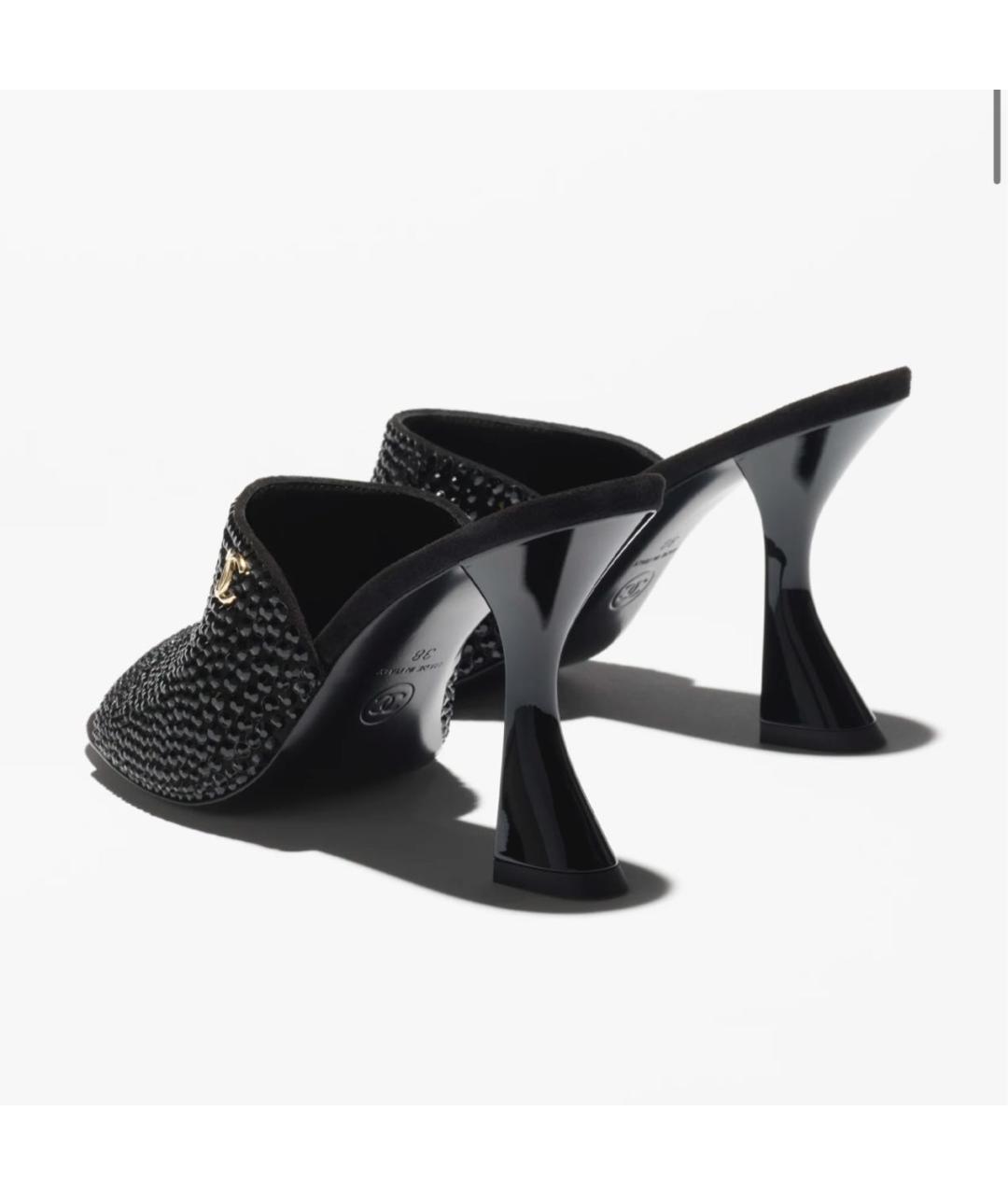 CHANEL Черные замшевые мюли, фото 6