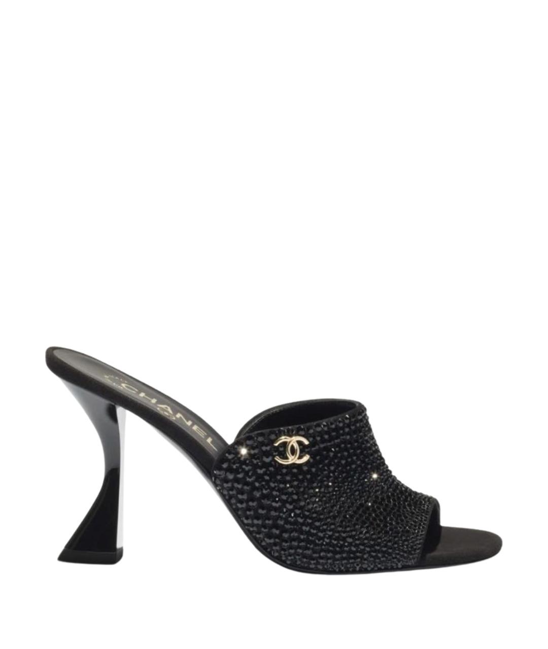 CHANEL Черные замшевые мюли, фото 1