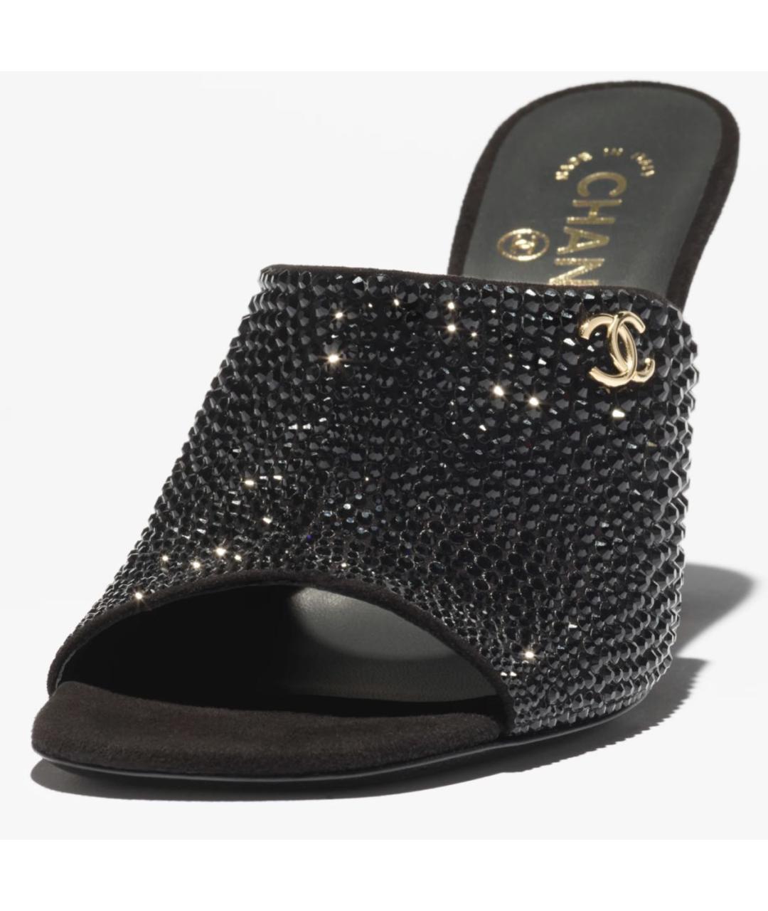 CHANEL Черные замшевые мюли, фото 8