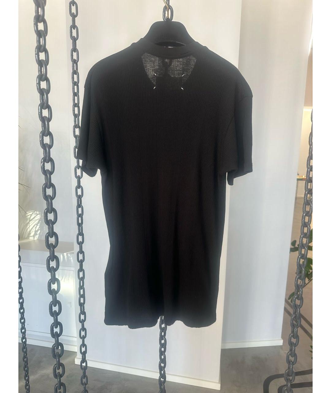 MAISON MARGIELA Черная хлопковая футболка, фото 2