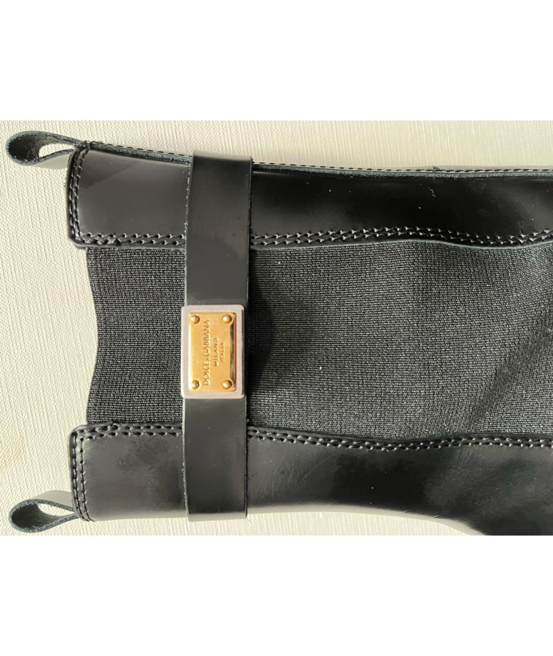 DOLCE&GABBANA Черные кожаные ботинки, фото 6