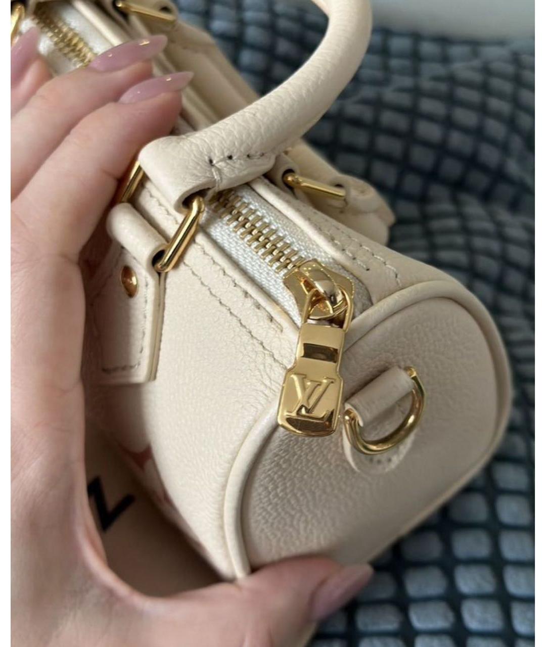 LOUIS VUITTON Белая кожаная сумка через плечо, фото 4