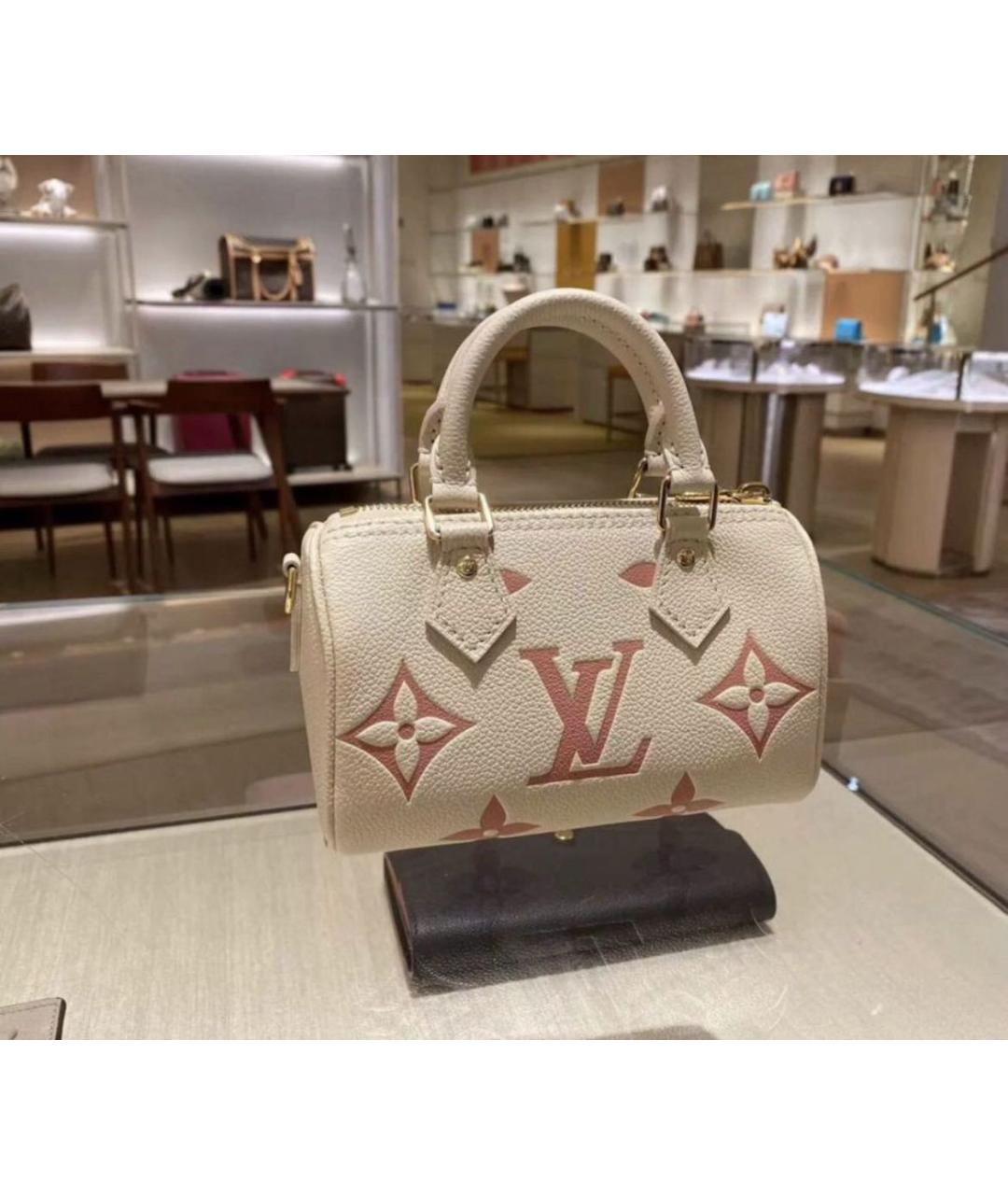 LOUIS VUITTON Белая кожаная сумка через плечо, фото 7