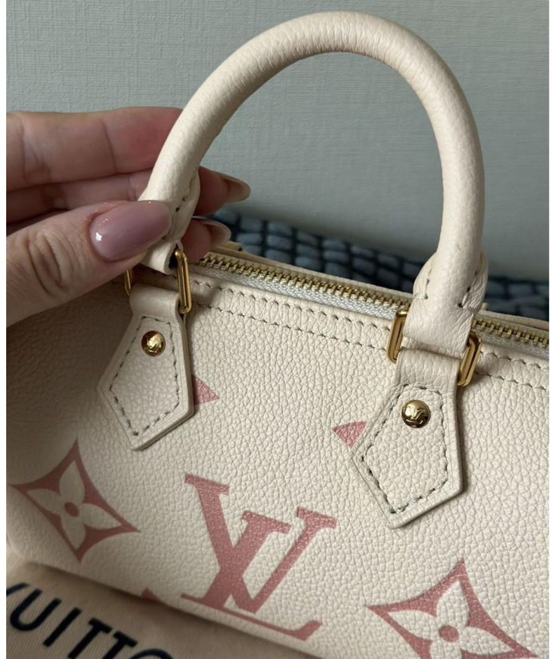 LOUIS VUITTON Белая кожаная сумка через плечо, фото 3