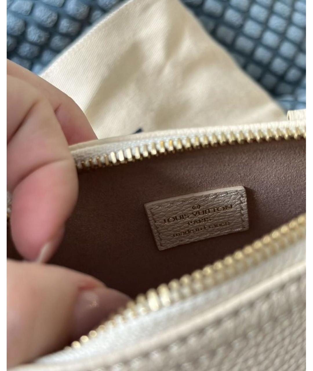 LOUIS VUITTON Белая кожаная сумка через плечо, фото 6