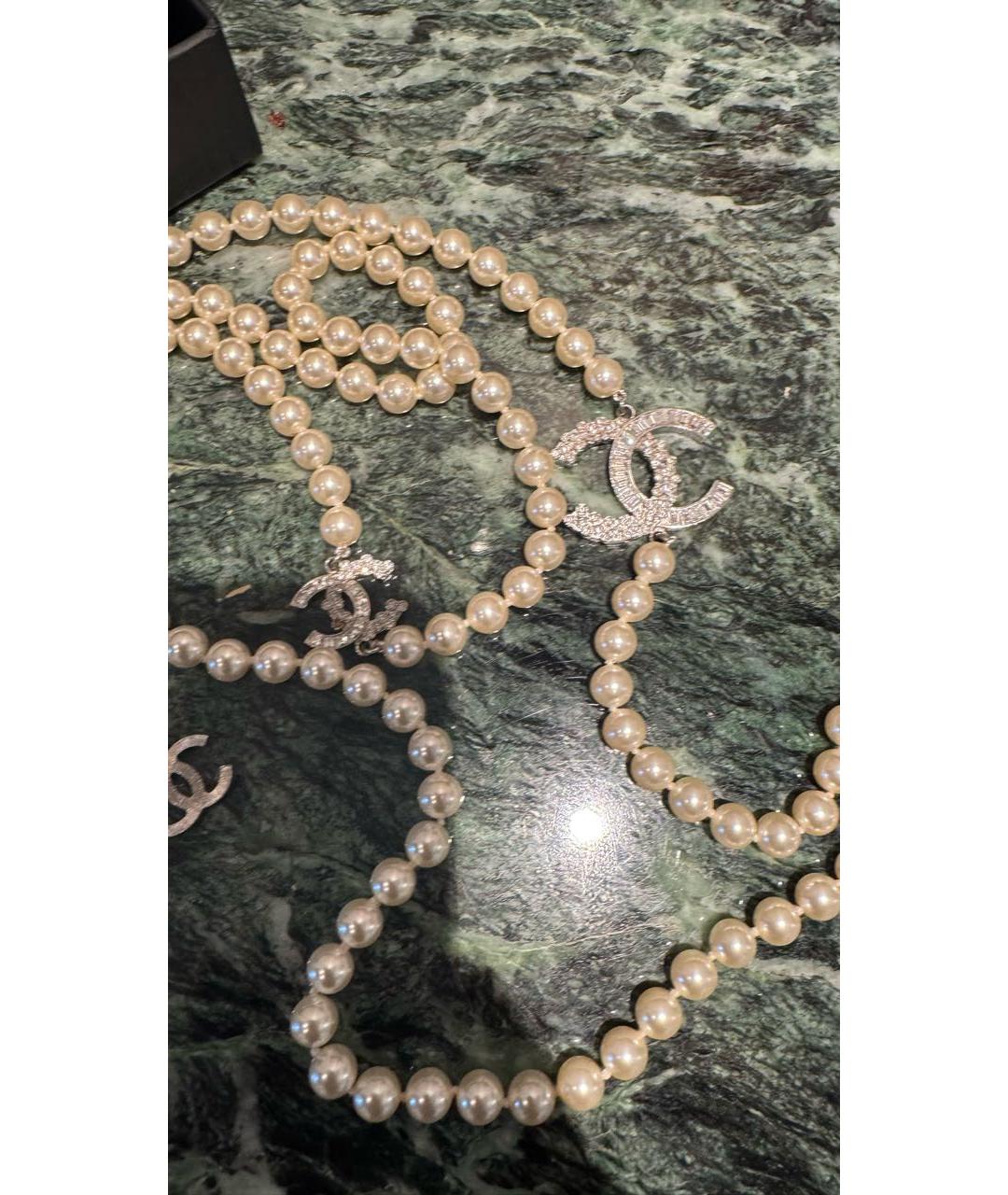 CHANEL Белое жемчужное колье, фото 4