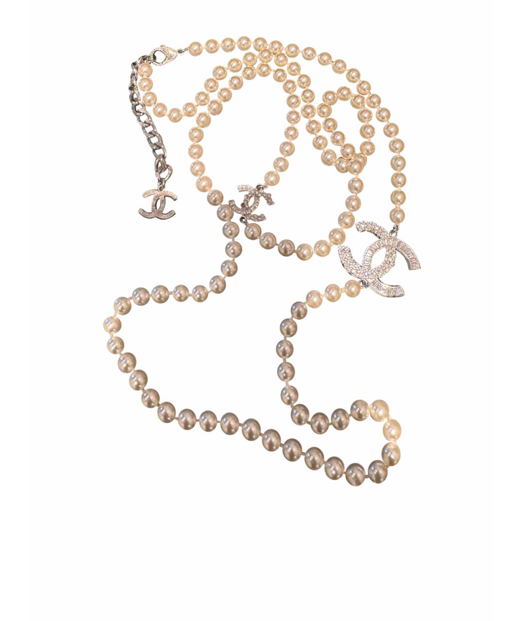 CHANEL Белое жемчужное колье, фото 1
