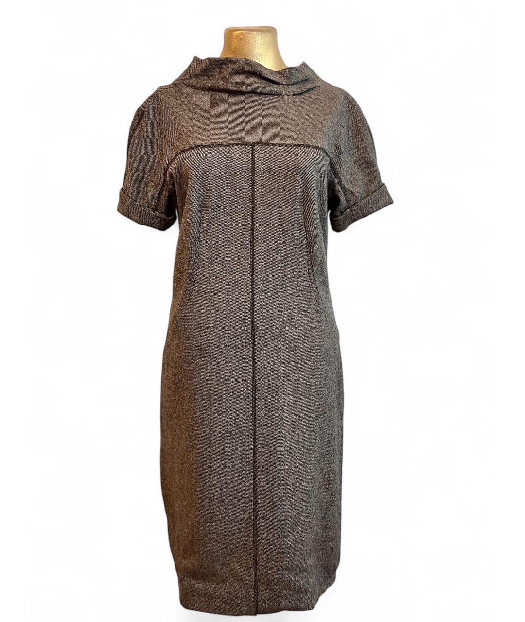 LOUIS VUITTON Коричневое шерстяное повседневное платье, фото 5