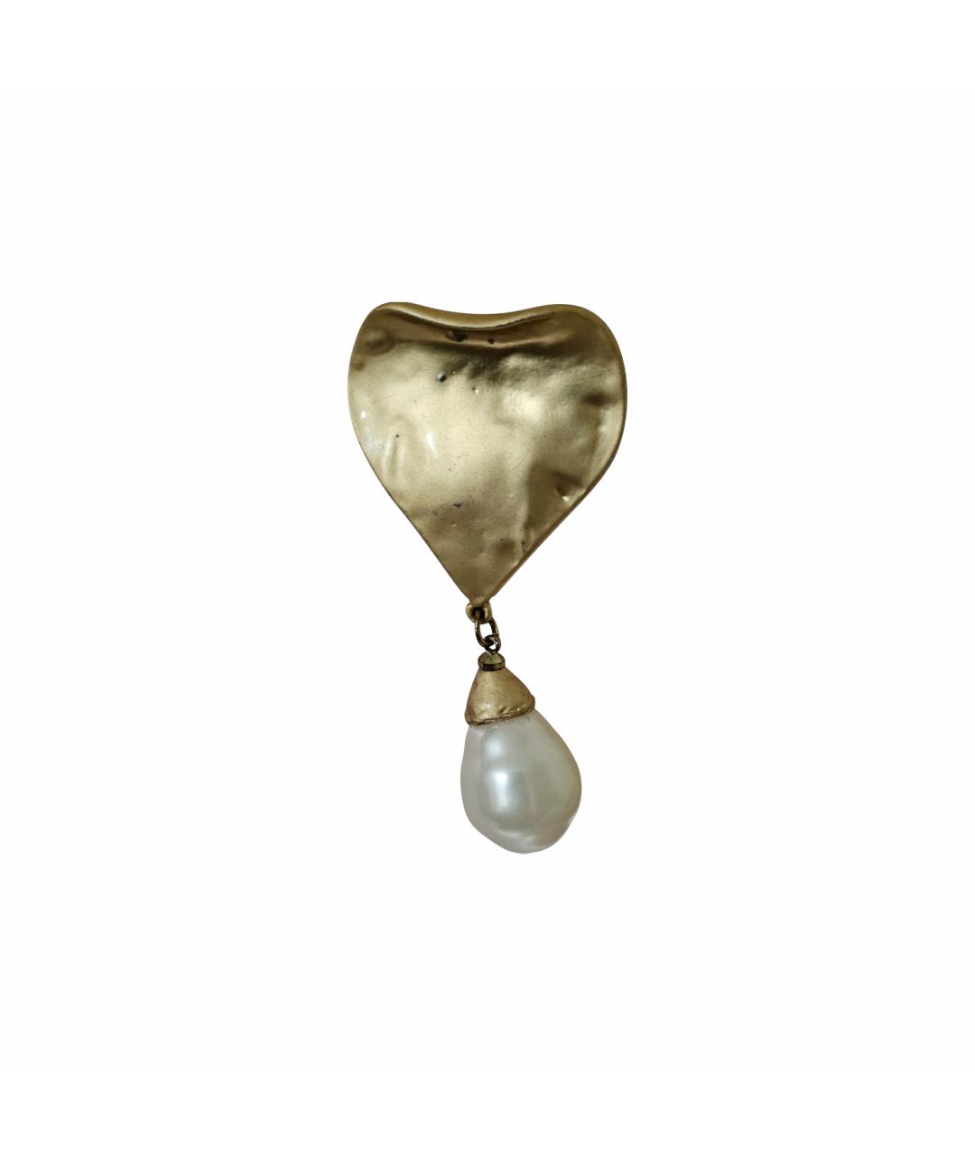 SAINT LAURENT Золотая латунная булавка / брошь, фото 1