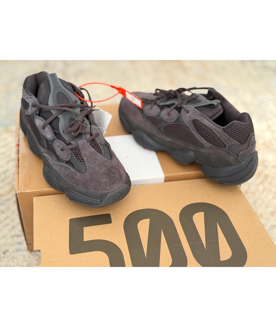 ADIDAS YEEZY Черные замшевые низкие кроссовки / кеды, фото 3