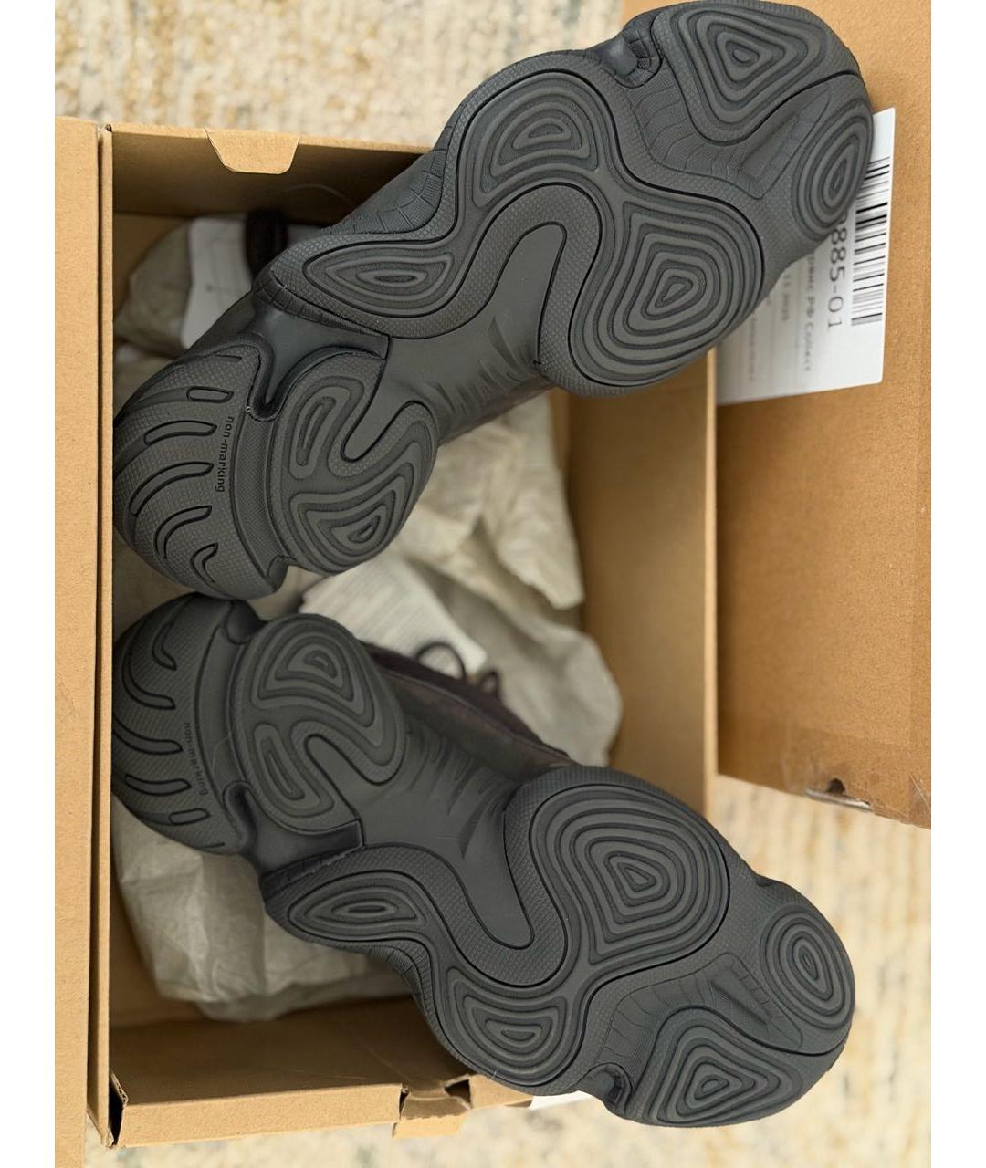 ADIDAS YEEZY Черные замшевые низкие кроссовки / кеды, фото 4