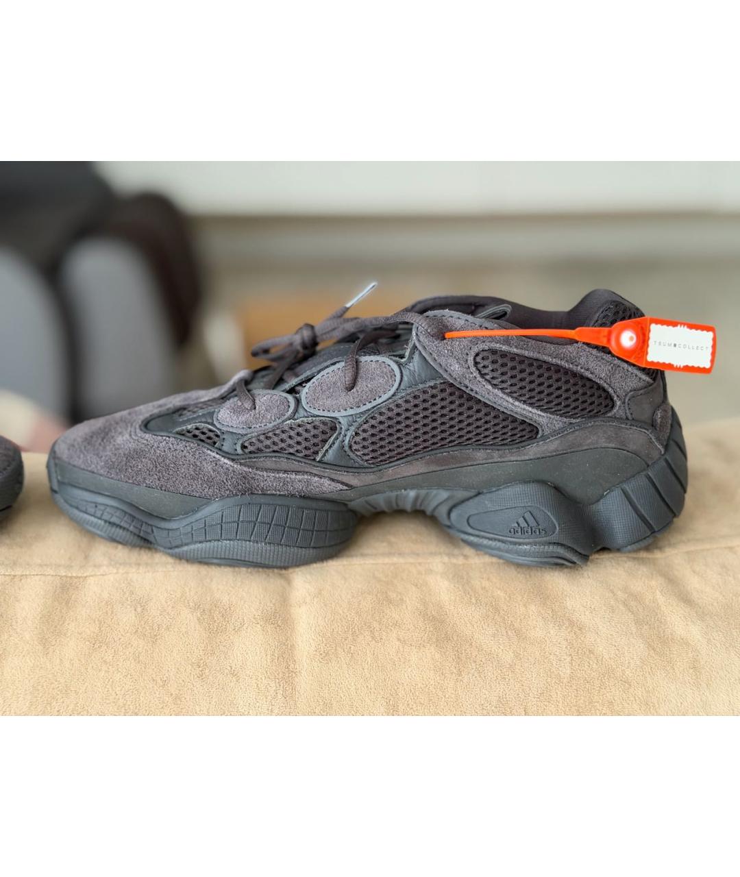 ADIDAS YEEZY Черные замшевые низкие кроссовки / кеды, фото 6