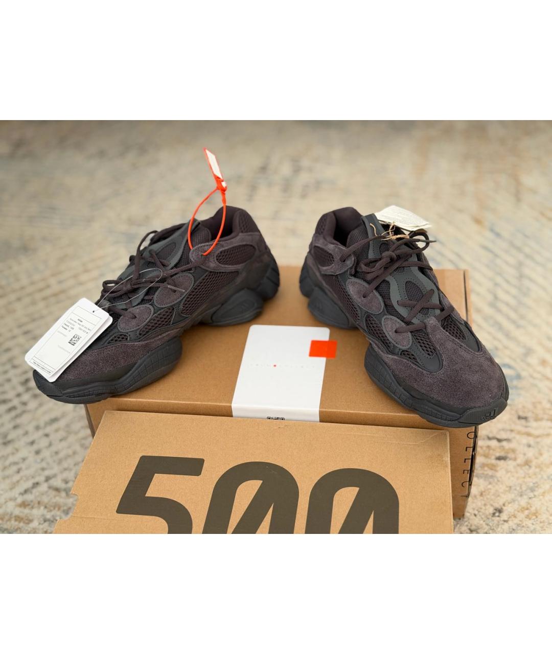 ADIDAS YEEZY Черные замшевые низкие кроссовки / кеды, фото 2