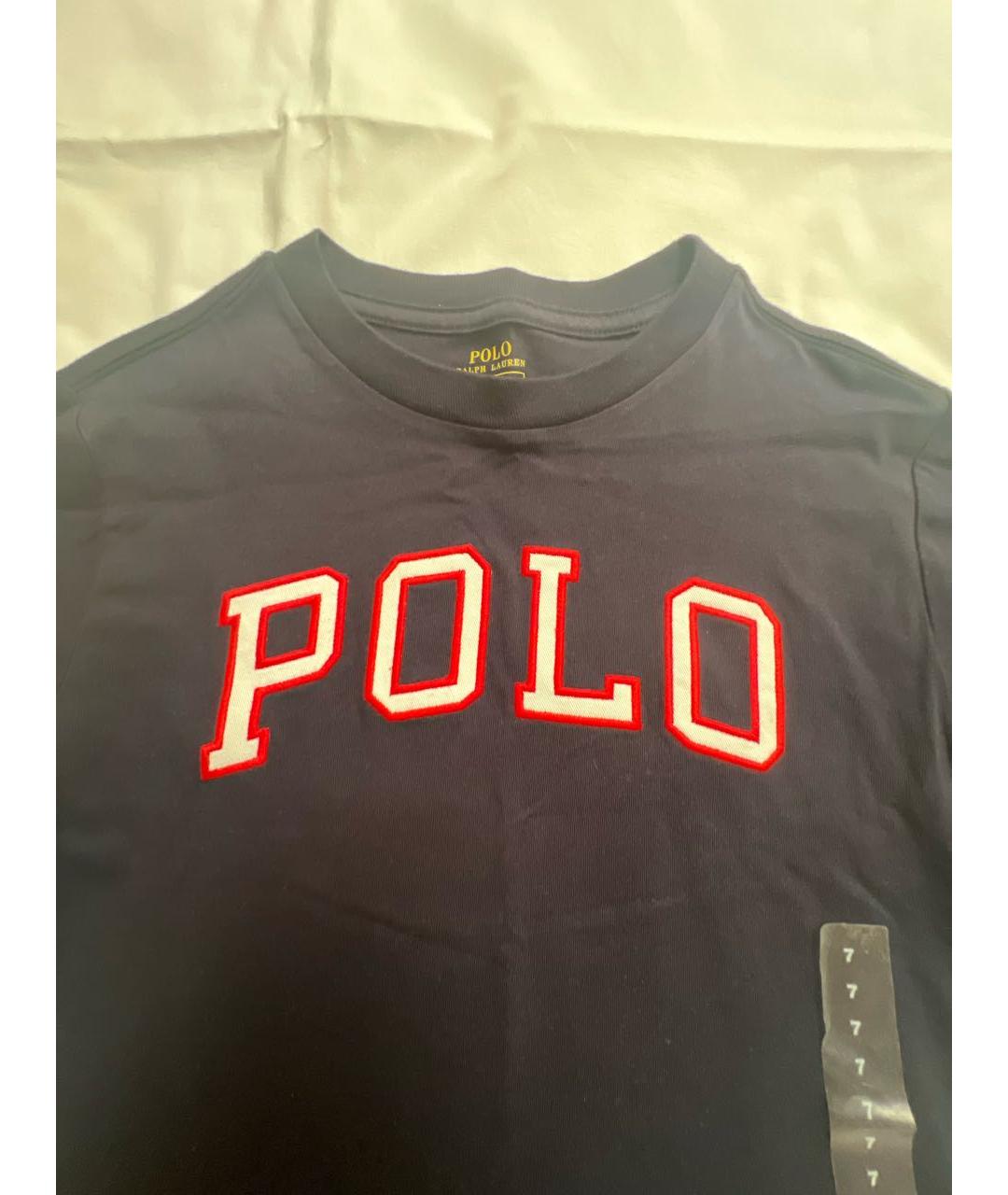 POLO RALPH LAUREN Темно-синяя хлопковая детская футболка, фото 3