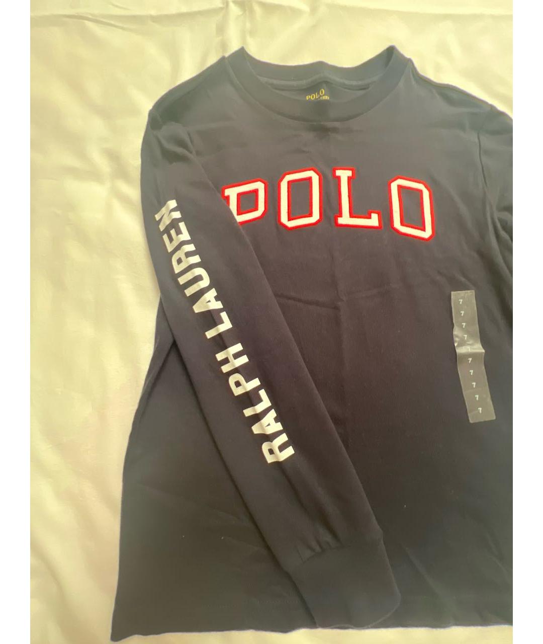 POLO RALPH LAUREN Темно-синяя хлопковая детская футболка, фото 4